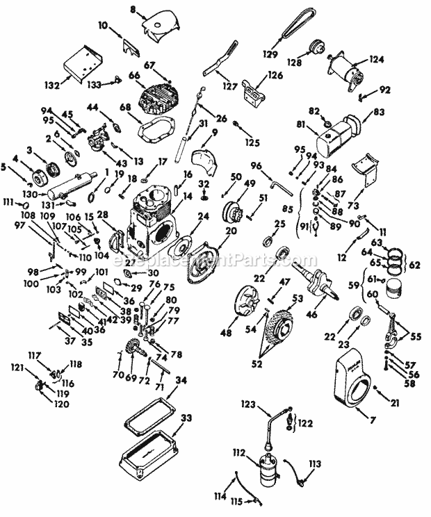 Engine-K241a-10 Hp Diagram and Parts List for 104  Cub Cadet Lawn Tractor